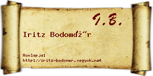 Iritz Bodomér névjegykártya